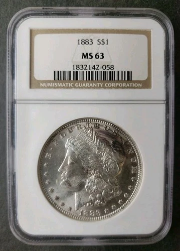 1883 $1 Morgan Silver Dollar NGC MS63