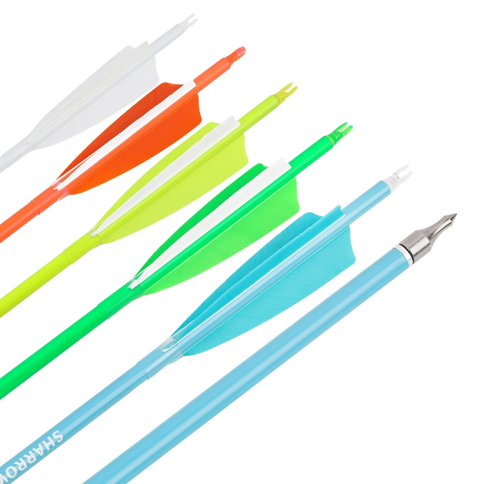 30" Archery Carbon Arrows 4" Feather SP500 600 Recurve Bow Compound Bow Hunting - Image 4 of 4