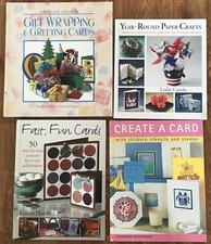 4 PAPER CRAFT BOOKS: Gift Cards, Stamping, Stencils, Tags, Decorations LOT 42