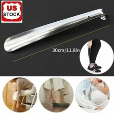 11.8" Extra Long Handle Shoe Horn Stainless Steel Handled-Metal Shoehorn Horns