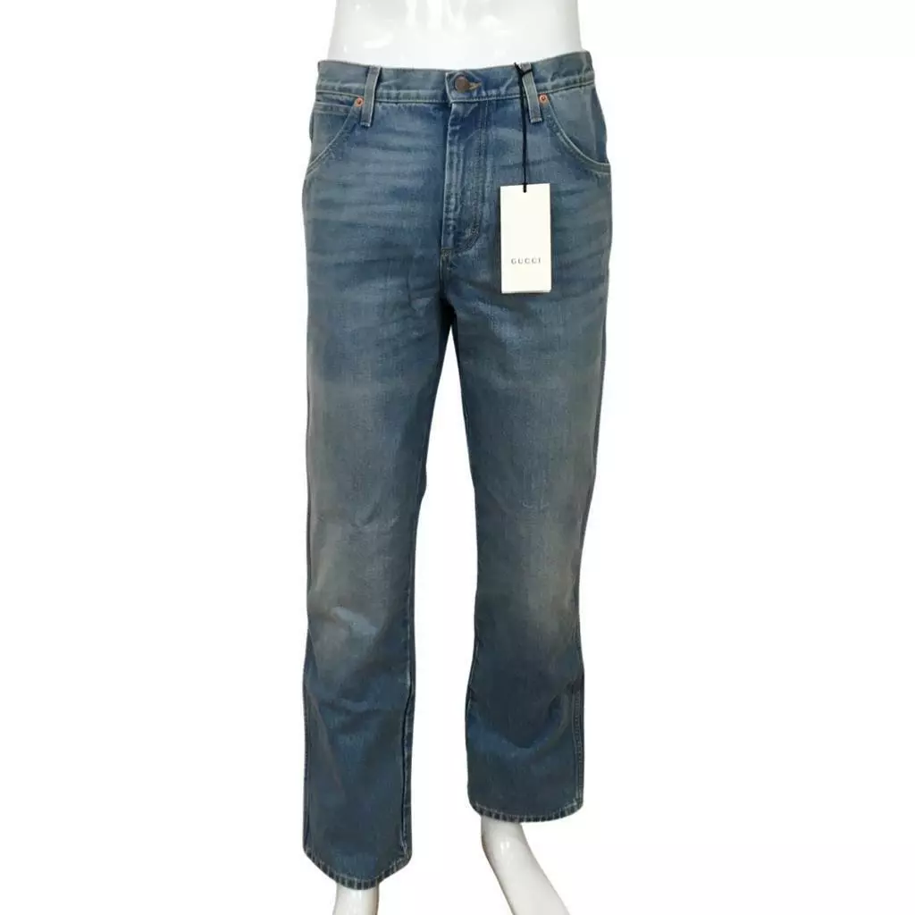 Jean homme Gucci coupe régulière en jean délavé marbre taille 36