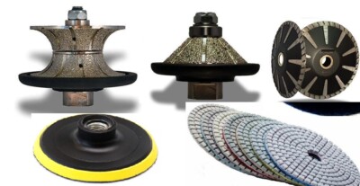 3/4'' Full Bevel Bullnose router bit 5'' polishing pad convex blade stone concrete