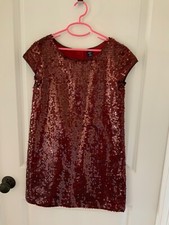 Gap Kids Girls Red Maroon Sequin Sparkle Party Dress XL 12 NWOT Christmas