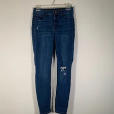 Rewash Jeans Women’s 5 27 Medium Wash Distressed Skinny Midrise Jeans W26 R9 I28