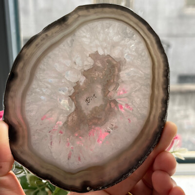 Natural agate Agate Geode Slab/Slice quartz crystal mineral specimen Reiki   C40