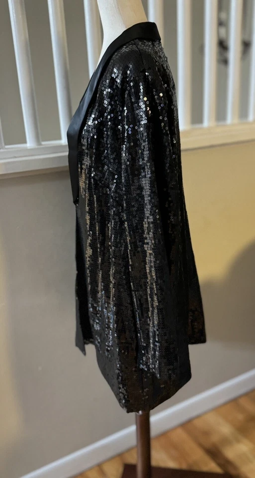 Lisa Rinna Collection Sequin Blazer Black Sz 22W - Image 4 of 4