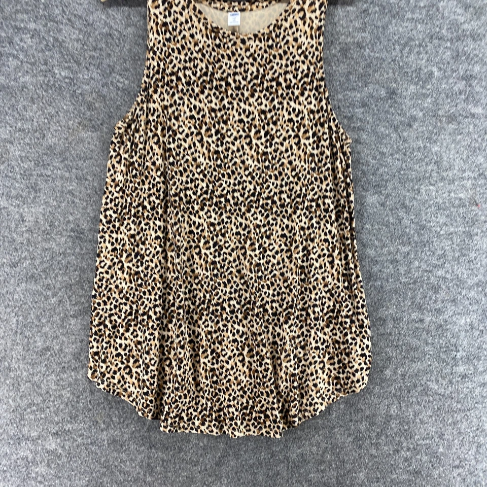 Blusa Pullover Old Navy Mujer L Alta Beige Estampado Animal Sin Mangas Correa Ancha Foto 4 de 4