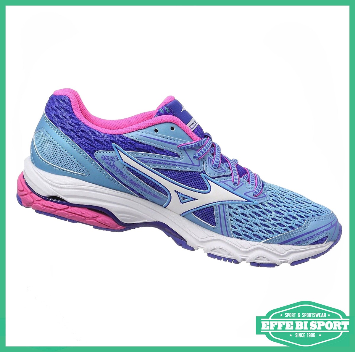 Scarpa donna Mizuno Wave Prodigy da running celeste sport corsa