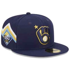 New Era MLB All Star Game 2023 59Fifty Fitted Cap Milwaukee Brewers Navy/Yellow