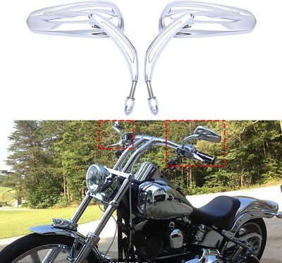 Chrom Motorrad Spiegel Rückspiegel für Harley Touring Sportster Dyna Wide Glide