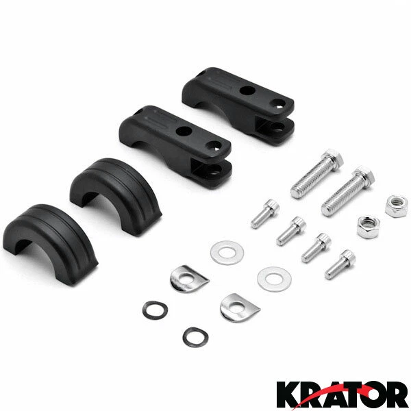 Abrazaderas de estriba de barra de tubo de protección de motor negras de 1-1/4" para Harley Davidsons/métricas Foto 4 de 4