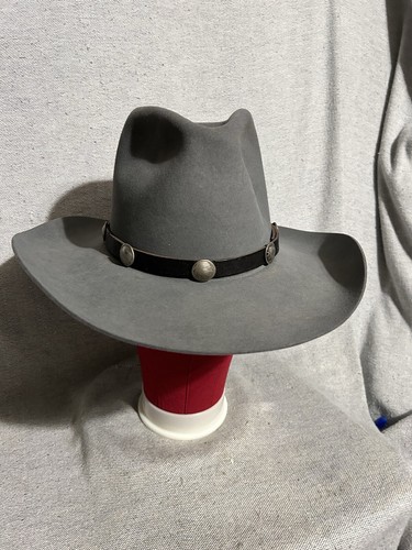 RESISTOL 3X Castor Gris Fieltro Vaquero Western Sombrero Talla 7 1/8 Búfalo Níquel Banda - Imagen 2 de 24