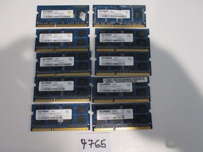 Elpida 10x2Gb=20Gb PC3-10600 1333Mhz DDR3 SODIMM Laptop Memory RAM (4765)