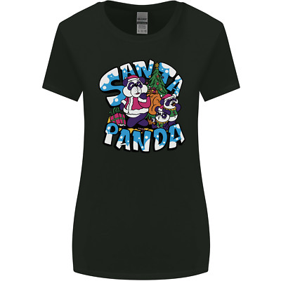 Funny Christmas Santa Panda Womens Wider Cut T-Shirt