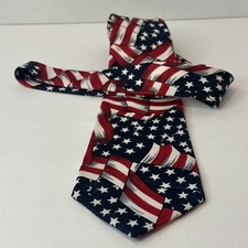 American Flag Neck Tie US Waving Stars  Stripes Patriotic