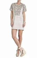 NEW BCBGMAXAZRIA ADA EMBROIDERED SHORT-SLEEVE DRESS JPI62B60/M896A SIZE S