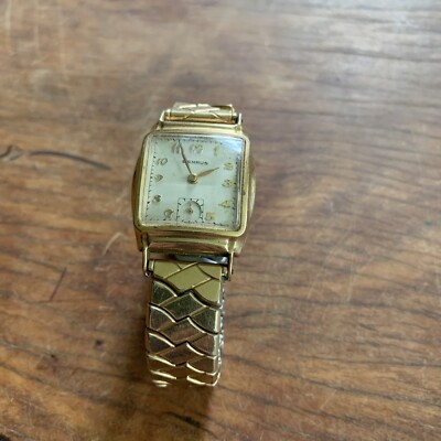 14k gold plated Benrus watch & 1/20 10K gf band s-l400.jpg main image 3