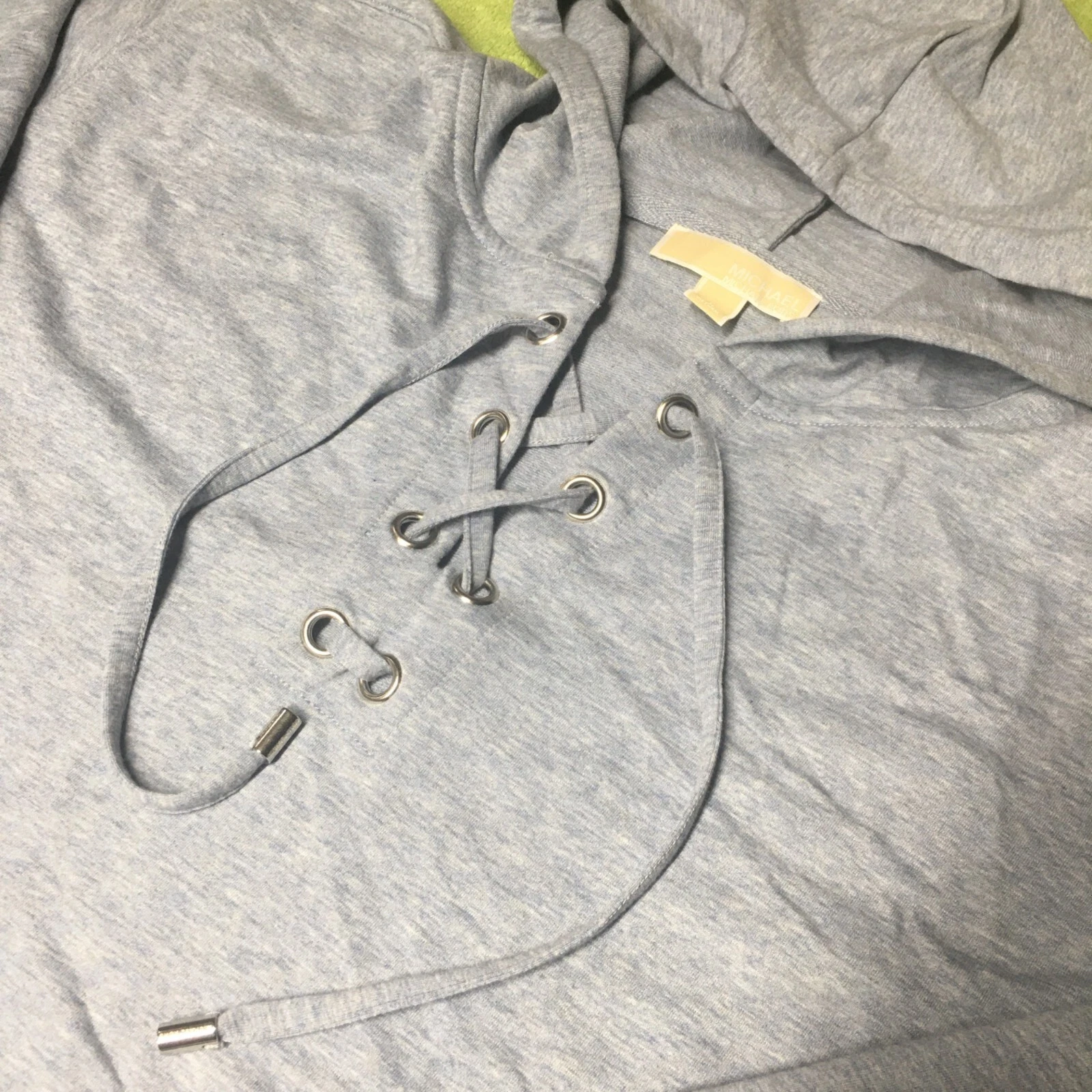 Felpa con cappuccio pullover leggera Michael Kors morbida stringata donna taglia L