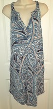 NWT Banana Republic Navy Coral Blue Paisley Knit Sundress M/L $69.99