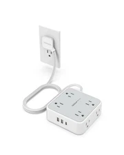 Surge Protector Flat Extension Cord Flat Plug Power Strip, 8 AC Outlets, 3 US...