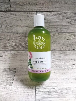 NEW Bath & Body Works Pure Simplicity Rose Water Body Wash Hypoallergenic 10 Oz 
