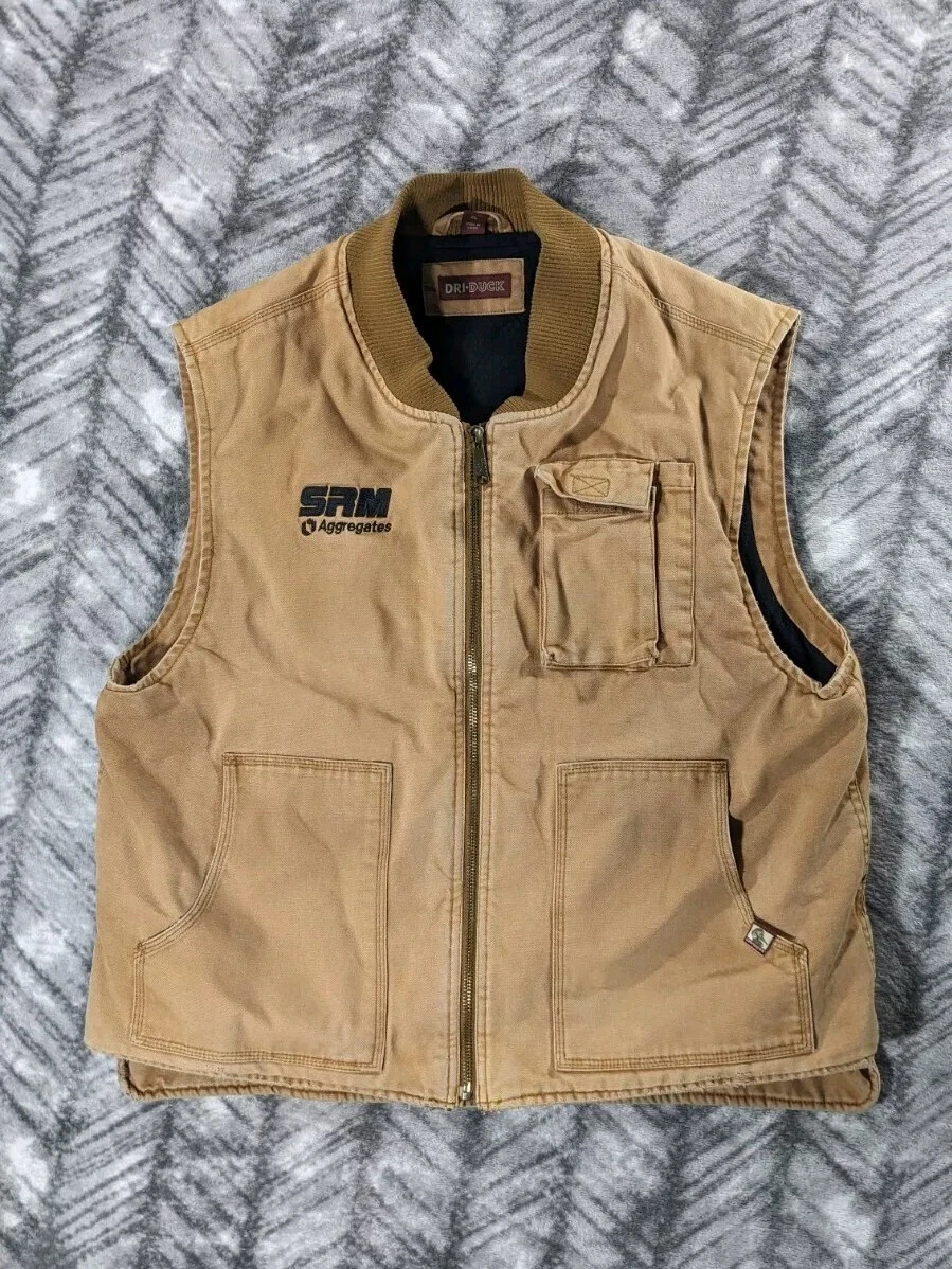 Dri Duck Canvas Vest XL Fleece Lined Windproof Outerwear Work Barn Chore 5035