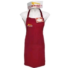 IN-N-OUT Burger Halloween Costume Kit Employee Apron Hat Name Tag Red Tray INO