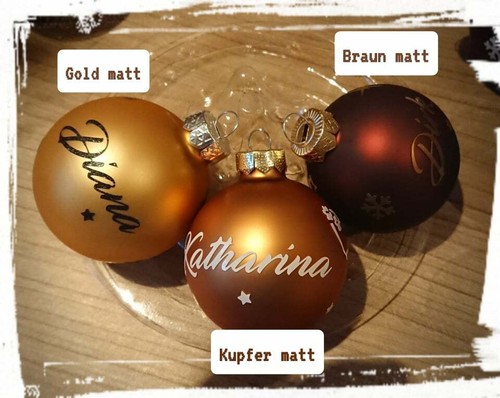 Weihnachtskugel Glaskugel NAME personalisiert Christbaumkugel GLAS 6cm 8cm Box - Bild 58 von 79