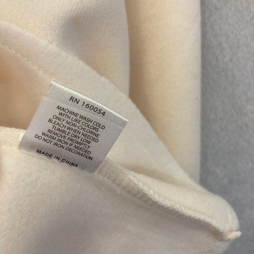 ACDC Womens Cropped Sweatshirt Medium M Crop Top Soft Oversized Ivory White NEW - Picture 14 of 16