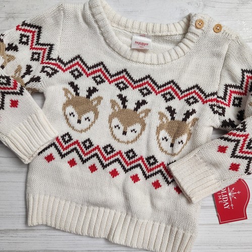 Girls 12mo Christmas Deer Sweater - Picture 6 of 6