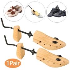 1Pair Women Men Wooden Adjustable 2-Way Shoe Stretcher Expander Boot Shaper Tree