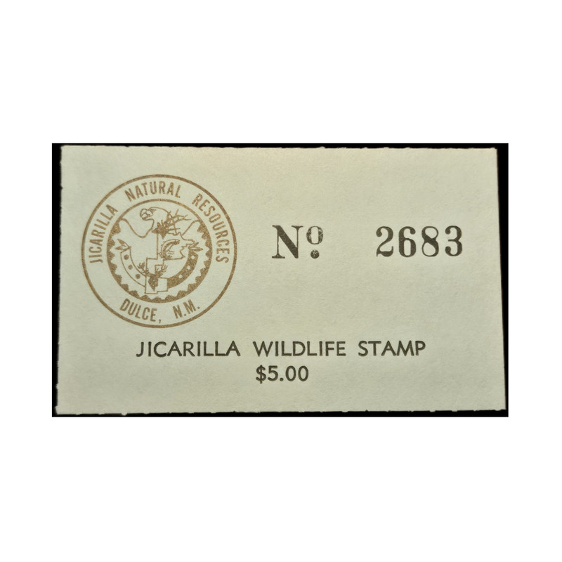 Jicarilla Apache Reservation Wildlife Stamp Dulce NM Permit No. 2683 MNH