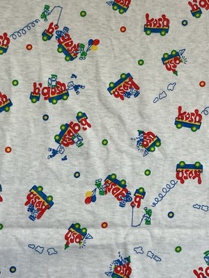 Vintage Wullschleger OshKosh B'Gosh Fabric Made In USA Primary Trains