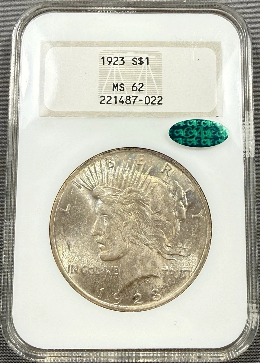 1923 Year Grade MS 62 Peace US Dollars (1921-1935) for sale | eBay