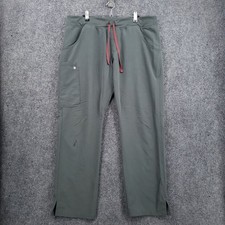 FIGS Technical Collection Womens XL Green Cargo Scrub Pants Drawstring Stretch
