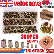 300X M3-M12 Mixed Rivnuts Blind Rivet Nuts Kit Threaded Nuts Anti-oxidation UK