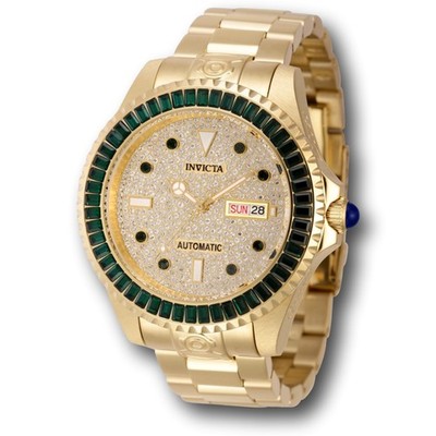 Invicta Grand Diver Automatic Men's 47mm Pave 544 Crystals Gold Watch 45660
