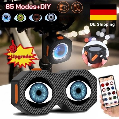 LED Teufelsaugen Licht Dynamische 3D-Linse Motorrad Rücklicht Wiederaufladbar