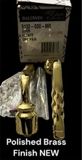 Baldwin Estate 5132-030-MR Passage Door Lever Handle Pair Polished Brass  NOS