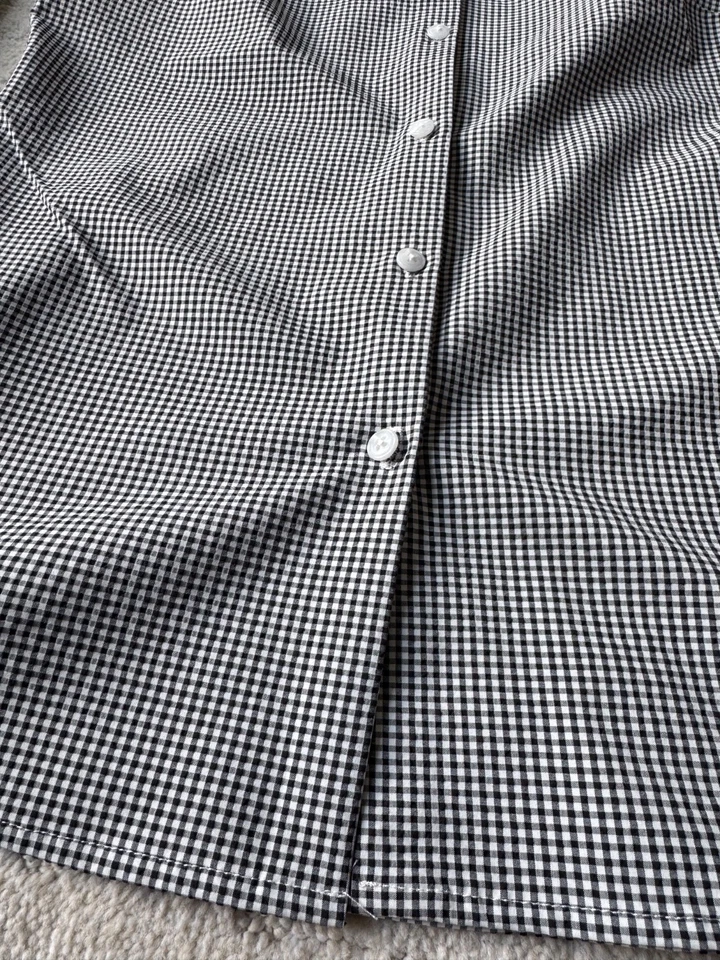 Conjunto de golf Lole top y pantalones a cuadros negro blanco talla pequeña 6 botones sin mangas Foto 3 de 4