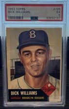 1953 Topps #125 Dick Williams Brooklyn Dodgers PSA 5 EX