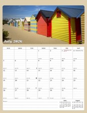 2026 - 2027 Calendar Magnetic Peel Stick 18 Months Planner 8.5" x 11" Beaches