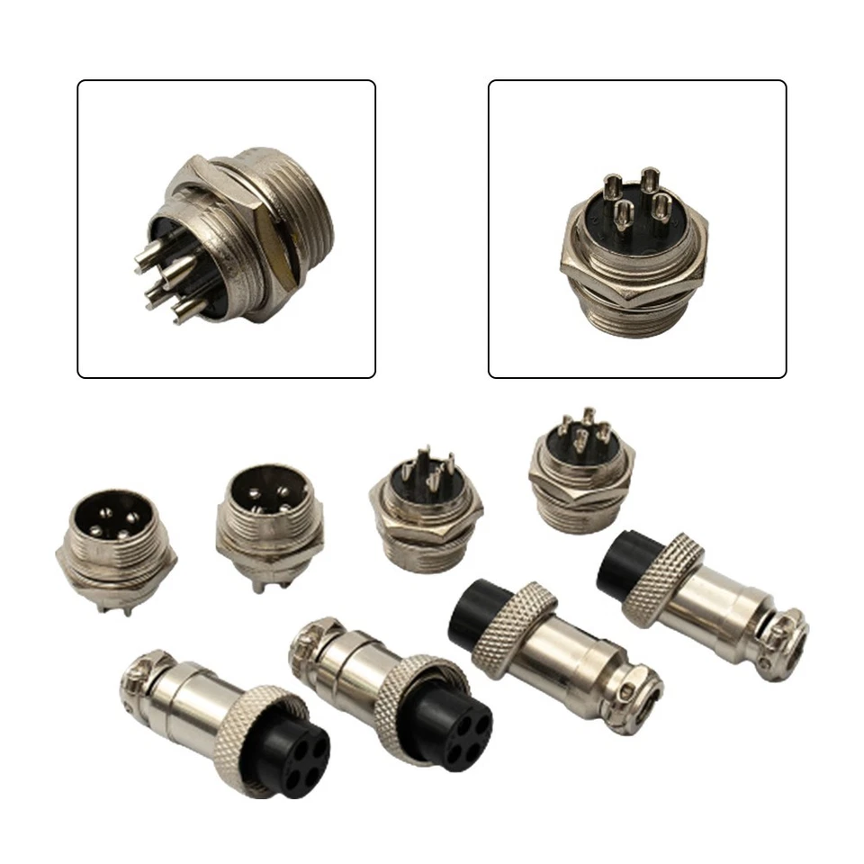 5 paires connecteur fil panneau mâle femelle 4 broches aviation-prise 16 mm GX1 - Photo 2/4