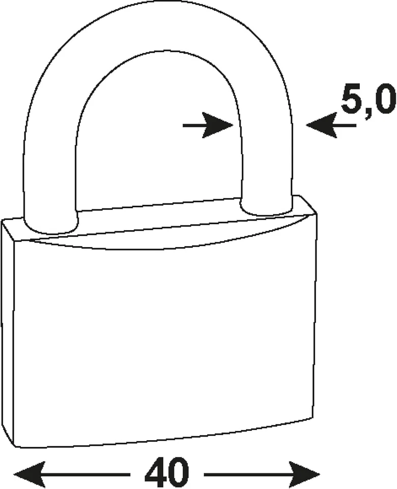 CON:P B34006 - Lucchetto a Cilindro in Ottone, 4 X 40 Mm - Immagine 2 di 4