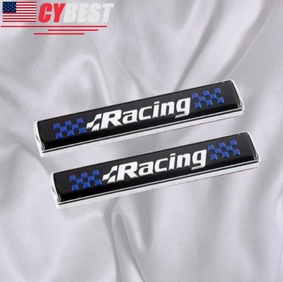 2PCS Racing R Emblem Black Racing Badge Side Trunk Sticker ABS For WV Golf GTI
