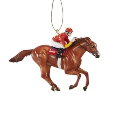 Breyer Model Horse Holiday Ornament - Justify Red Jockey