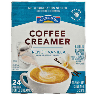 Coffee Creamer French Vanilla 24ct x 2 pck Single Serve Cups Hill Country Fare