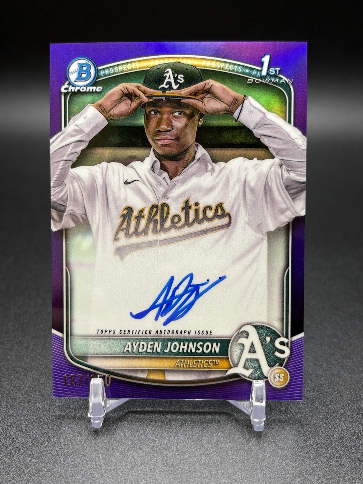 2025 Bowman Chrome - Ayden Johnson 1st Purple Refractor Auto /250 #CPA-AJ