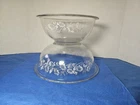 COLONIAL MIST PYREX MIXING BOWLS 2 Nesting CLEAR Glass White Floral 323 325 Vtg