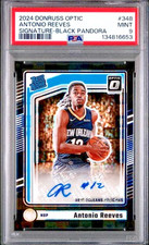 2024-25 Donruss Optic Antonio Reeves #348 Auto Black Pandora /25 PSA 9 Rookie